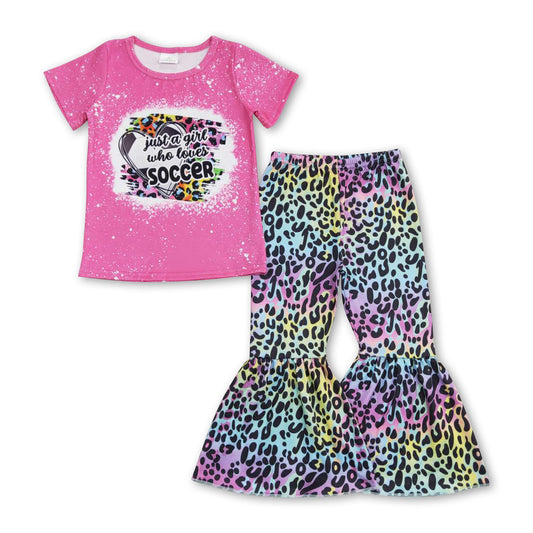 Just a girl who loves soccer leopard children clothing