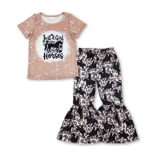 Just a girl who loves horses leopard kids outfits