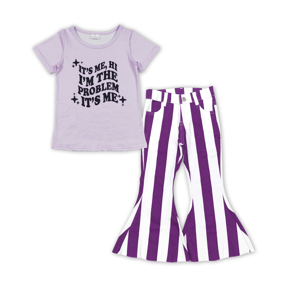 Problem top purple stripe jeans singer girls clothes