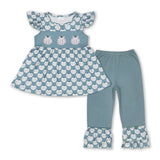 Flutter sleeves pumpkin top pants girls fall clothes