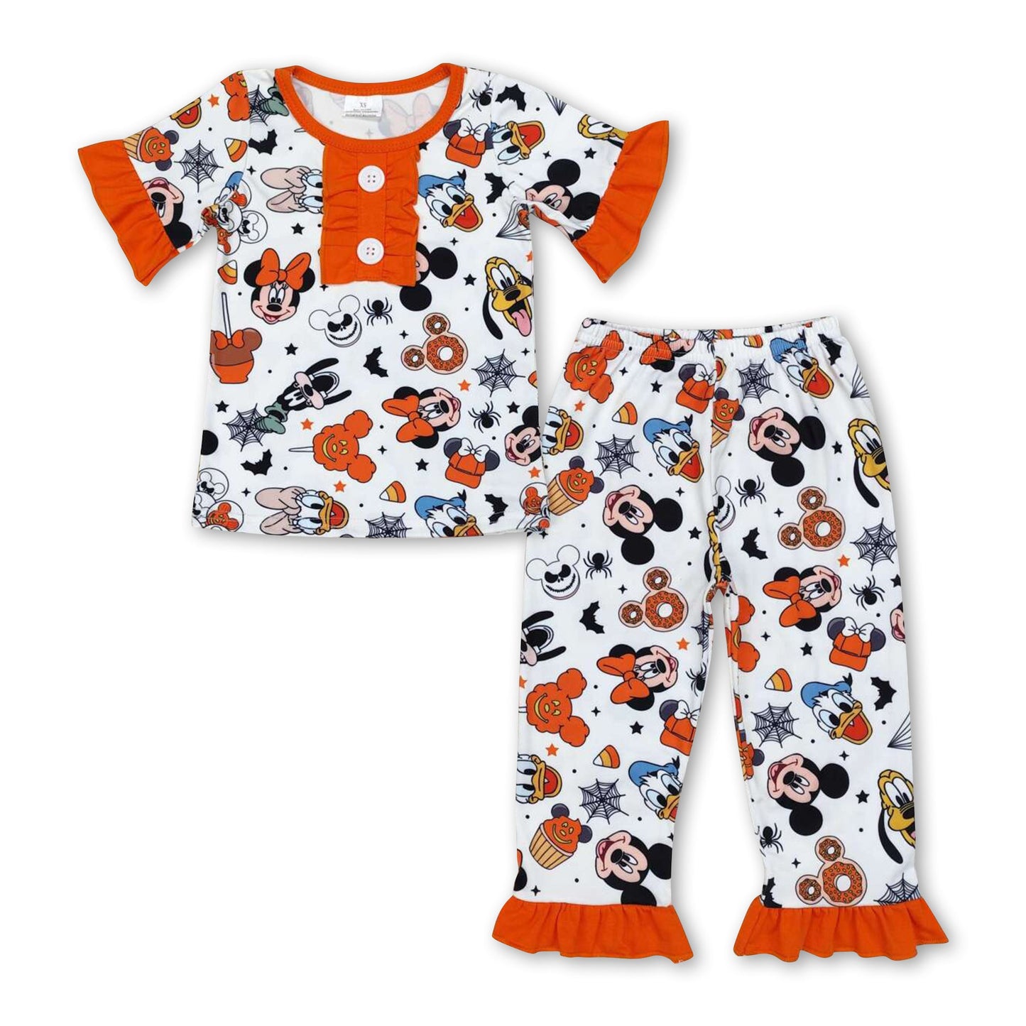 Candy corn mouse donut girls Halloween pajamas