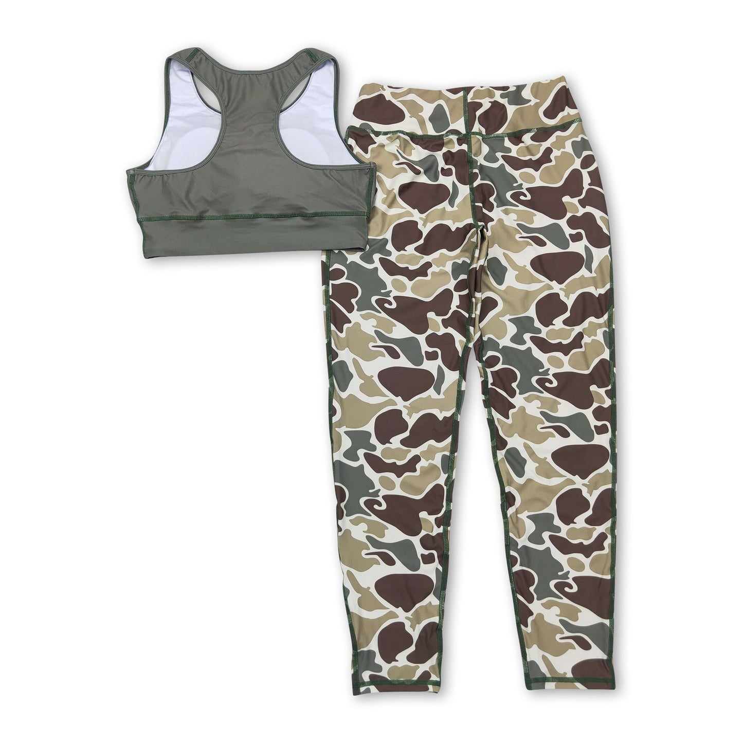 Sleeveless top camo pants adult women yoga clothes