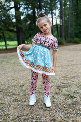 Ghost bat short sleeves tunic leggings girls Halloween clothes