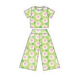 Short sleeves clover top pants girls St Patrick's outfits