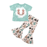Horseshoes bow bleached cactus boots western girls clothes