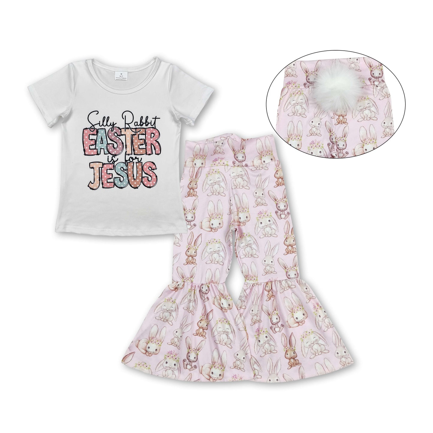 Silly rabbit Easter is for jesus top pants kids girls clothes