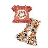 Short sleeves bleached boss girl top bell bottom pants outfits