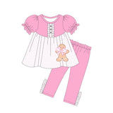 Pink gingerbread tunic leggings girls Christmas outfits