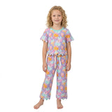 Purple pumpkin bow scallop top pants girls fall clothes