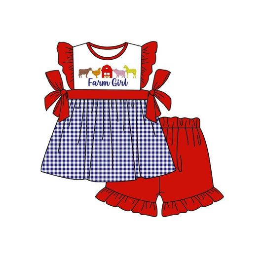Cow chicken pig horse farm girl summer outfits
