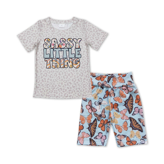 Sassy little thing butterfly shorts girls summer clothes