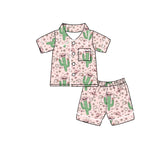 Cactus hat short sleeves girls summer pajamas