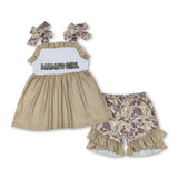 Suspender mama's girl tunic camo shorts girls clothes