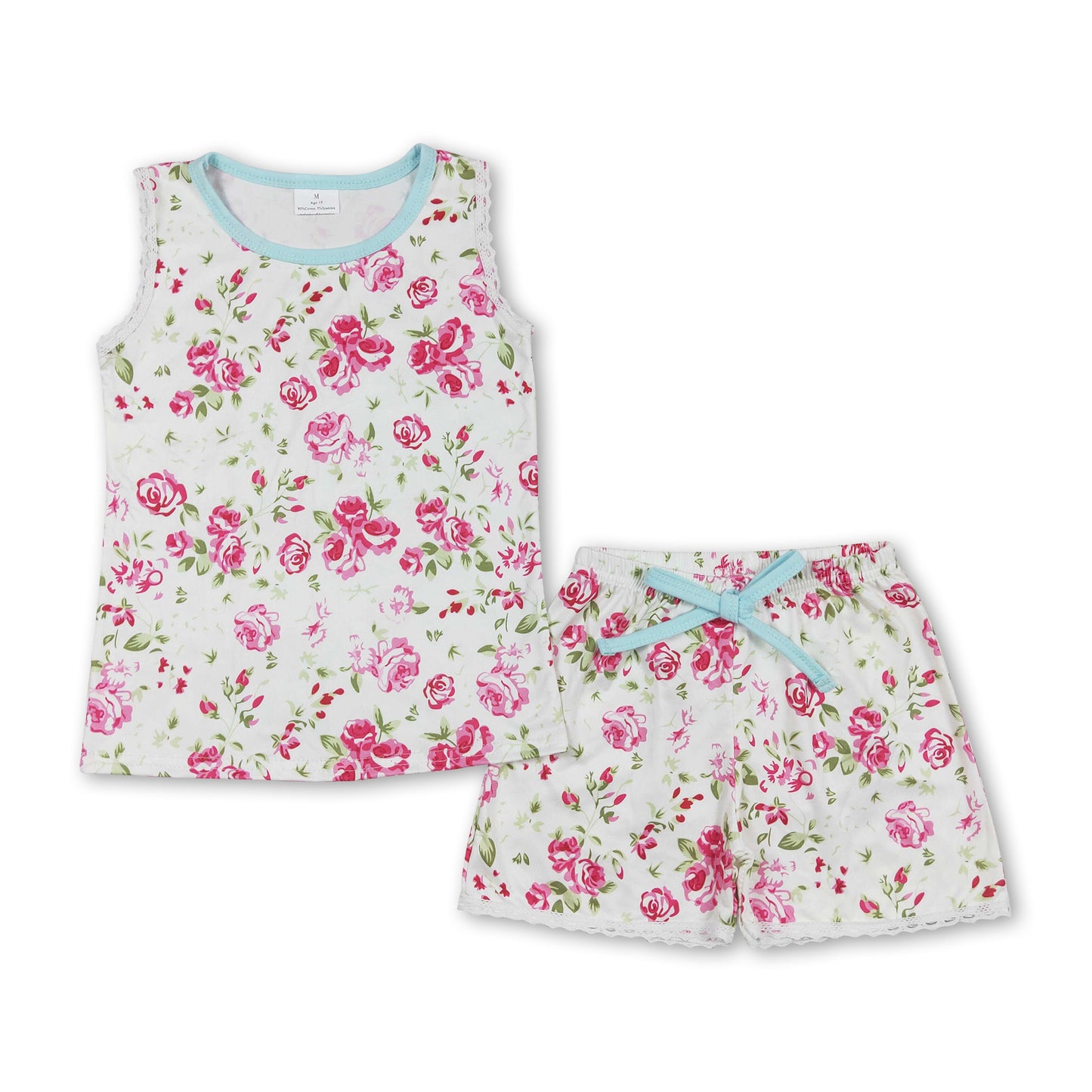 Sleeveless floral top shorts girls summer outfits