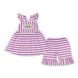 Lavender popsicle tunic ruffle shorts girls summer set