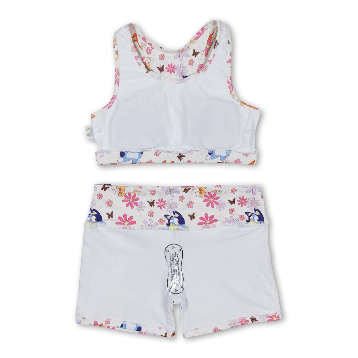 Sleeveless floral dog top shorts girls clothes