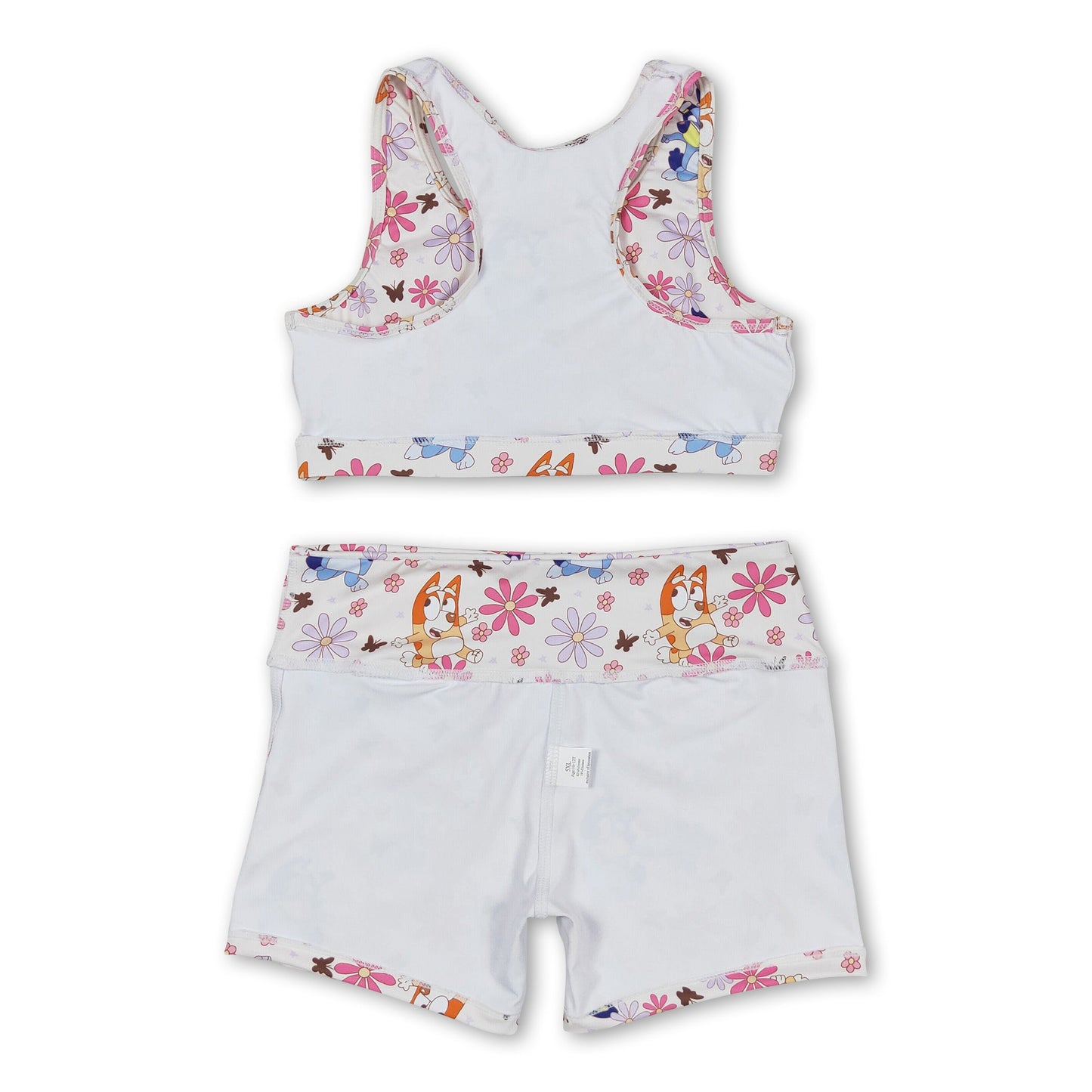 Sleeveless floral dog top shorts girls clothes