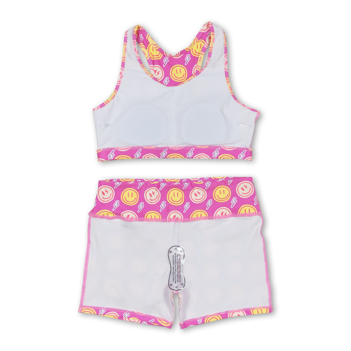 Sleeveless pink smile top shorts girls clothes
