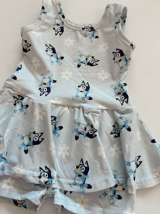 Sleeveless dog floral peplum shorts kids girls clothing