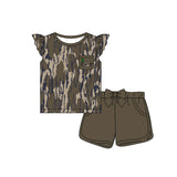 Flutter sleeves duck pocket camo girls clothes