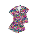 Short sleeves guitar singer adult women button down pajamas