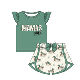 Flutter sleeves mama's girl duck shorts kids clothes