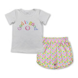 God is good smile top colorful floral shorts girls clothes