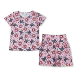 Pink butterfly sun baby kids summer clothes