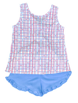 Sleeveless stars top ruffle shorts girls 4th of july clothes