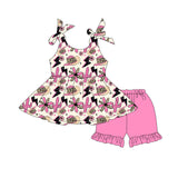 Leopard hat floral cactus tunic shorts western girls clothes