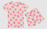 Short sleeves ice cream top shorts girls pajamas