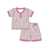 Short sleeves smile rainbow adult women pajamas