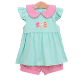 Flutter sleeves popsicle tunic shorts girls summer clothes