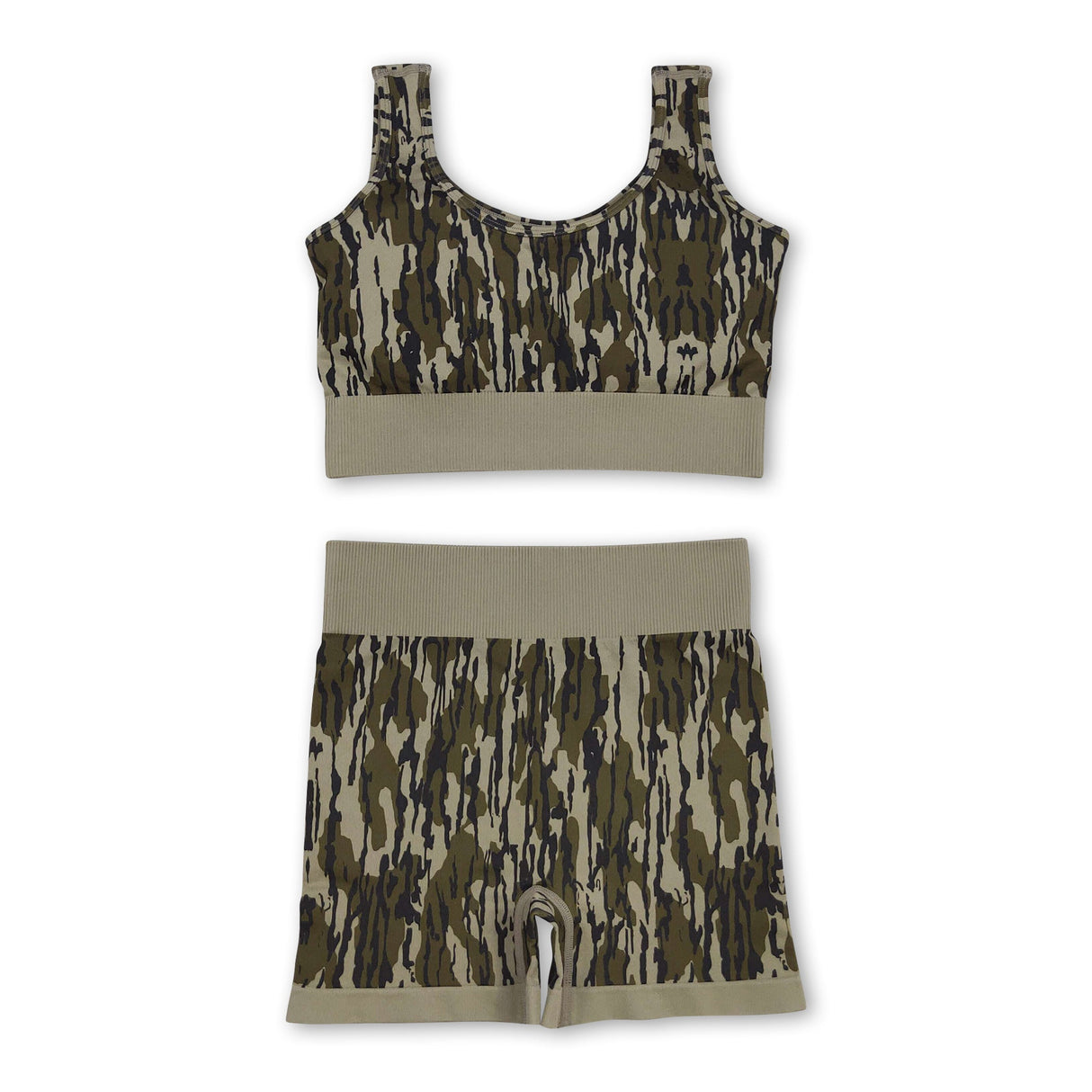 Sleeveless bottomland camo thick fabric adult women activewear