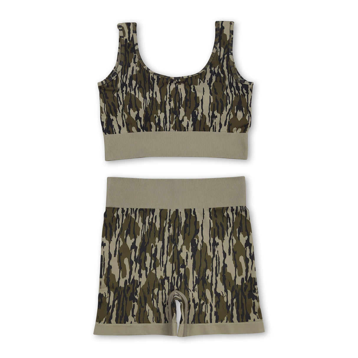 Sleeveless bottomland camo thick fabric adult women activewear