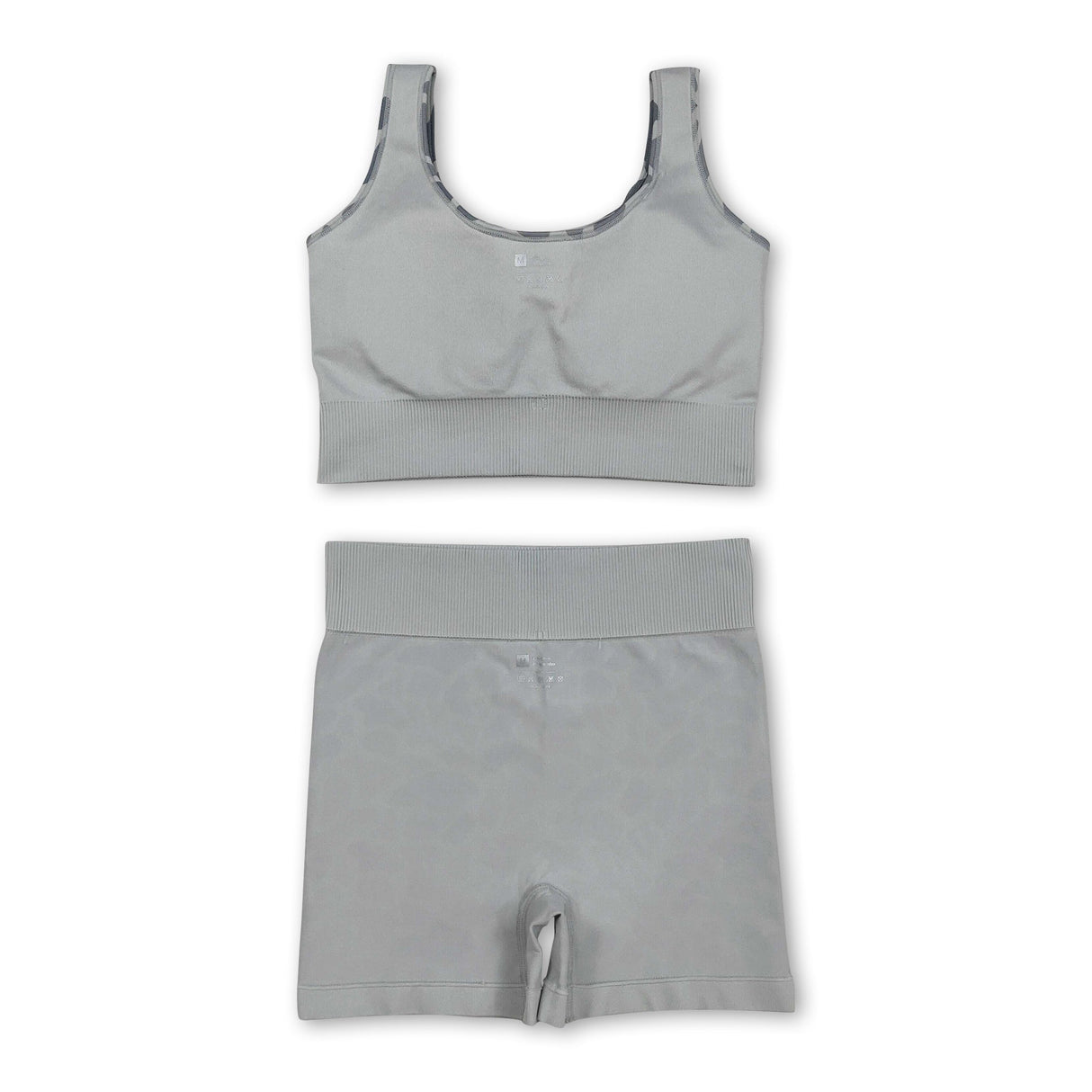 Sleeveless grey camo thick fabric adult women activewear