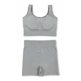 Sleeveless grey camo thick fabric adult women activewear