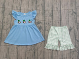 blue duck girl short sleeve set