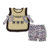 Jesus loves country girl camo bow top shorts toddler outfits