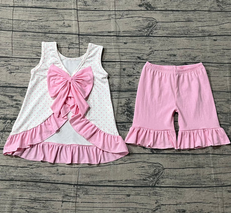 Polka dots golf cart floral tunic shorts girls clothes