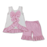 Polka dots golf cart floral tunic shorts girls clothes