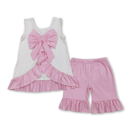 Polka dots golf cart floral tunic shorts girls clothes