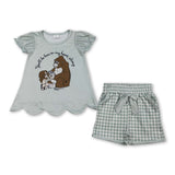 You'll be here in my heart top plaid shorts girls outfits