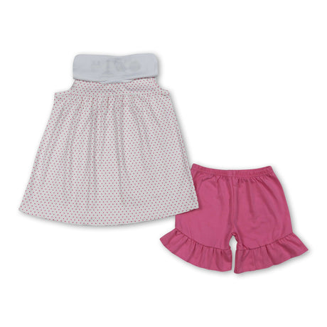 Sleeveless sheep cross embroidery kids girls Easter outfits