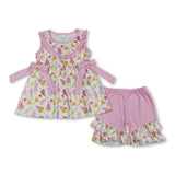 Sleeveless pink popsicle watermelon kids girls summer outfits