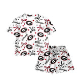 Short sleeves G stars bow scallop girls team outfits