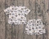 Short sleeves scallop anchor bow girls team outfits