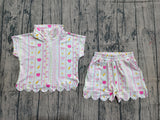 Apple pencil bow scallop girls back to school outfits
