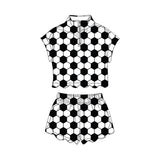 Short sleeves soccer scallop pullover shorts girls outfits