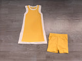 Yellow white dress shorts girls team active outfits